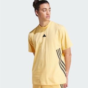 Adidas Gold Black 3 stripe T-Shirt NWOT